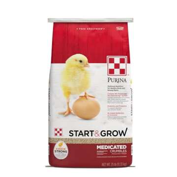 Purina Start & Grow | Nutritionally Complete Medicated Poultry Feed Crumbles | for Chicks - 25 Pound...