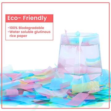 Crafts Graphy Confetti Cannon, Biodegradable Confetti Poppers, 5 Pack Confetti Shooter for Wedding, Birthday, Party Supplies, Graduation, New Year's Eve (Multicolor, Rice Paper)