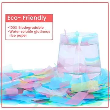 Crafts Graphy Confetti Cannon, Biodegradable Confetti Poppers, 5 Pack Confetti Shooter for Wedding, Birthday, Party Supplies, Graduation, New Year's Eve (Multicolor, Rice Paper)