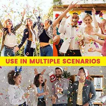 Crafts Graphy Confetti Cannon, Biodegradable Confetti Poppers, 5 Pack Confetti Shooter for Wedding, Birthday, Party Supplies, Graduation, New Year's Eve (Multicolor, Rice Paper)