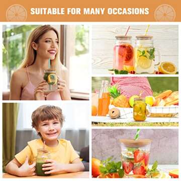 8pcs Mason Jar Lids with Sealing Ring, Reusable Bamboo Mason Jar Lids, Mason Jar Tumbler Lids Tops, for Wide Mouth Mason Jars Canning Jars, 70mm