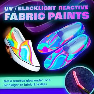 Glow in The Dark Fabric Paint - 8 Neon Colors for Stylish Costumes and Crafts