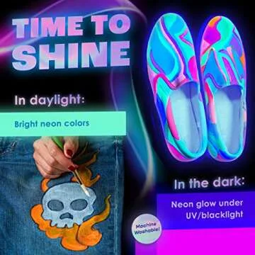 Glow in The Dark Fabric Paint - 8 Neon Colors for Costumes