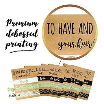 6 Pack of Bachelorette Party Favors | 1 'Bride to Be' and 5 'Tribe' Hair Ties| Pop Fizz Designs