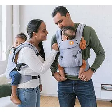 Baby Tula Explore Baby Carrier, Adjustable Newborn to Toddler Carrier, Ergonomic and Multiple Positions for 7 – 45 pounds (Linen Rain)