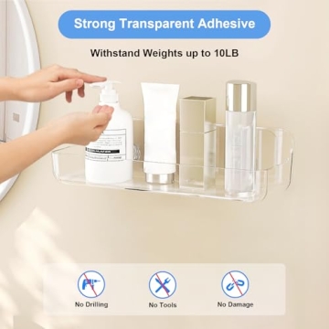 Acrylic Wall Mounted Caddy - Easy No Drill Install