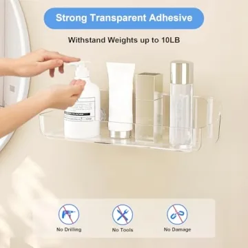 Acrylic Wall Mounted Caddy - Easy No Drill Install