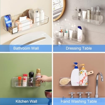 Acrylic Wall Mounted Caddy - Easy No Drill Install
