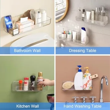 Acrylic Wall Mounted Caddy - Easy No Drill Install