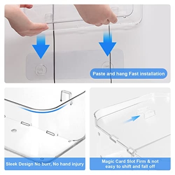 Acrylic Wall Mounted Caddy - Easy No Drill Install