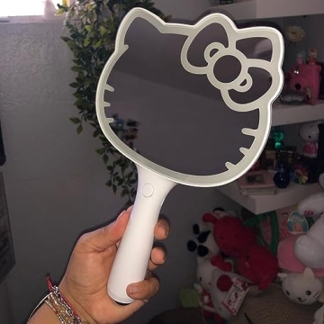Hello Kitty LED Handheld Makeup Mirror with Stand