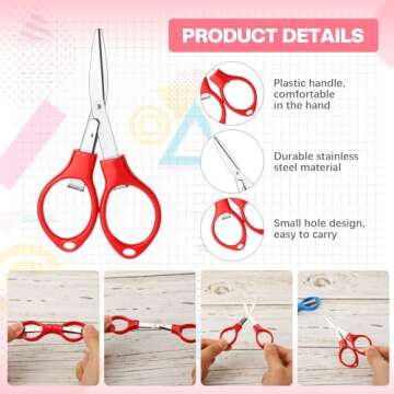 PerKoop 10 Pcs Nurse Badge Accessories Nurse Pen Set Include Permanent Marker Pen, Retractable Ball Pen, Nursing Keychain Clip, Foldable Scissor with LED Flashlight Keychain for Nurses(Pink, Blue)