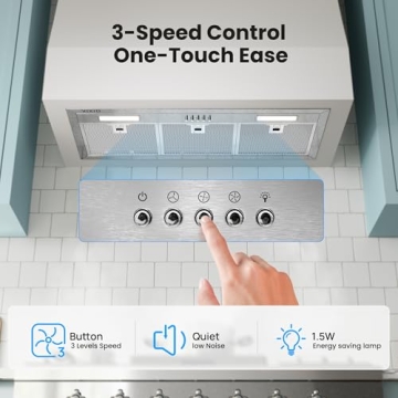 30 Inch Range Hood Insert with 580 CFM, Stainless Steel