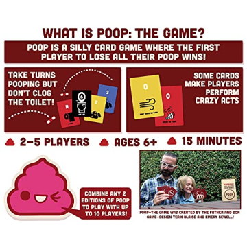 Breaking Games Poop The Game - Hilarious and Family-Friendly Card Game for Kids Ages 6 and Up - Perfect for Game Night and Parties - 2-5 Players