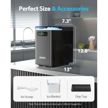 Aeitto Nugget Ice Maker - 40Lbs Daily Capacity Countertop