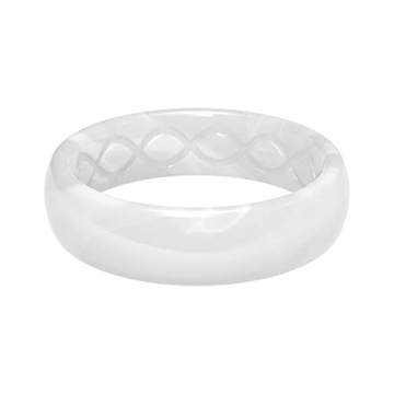 Groove Life Metallic Thin Pearl Ring - Stylish Silicone Wedding Ring for Women