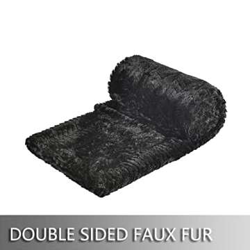 YUSOKI Luxury Double Sided Faux Fur Throw Blanket(Without Pillows),Soft Fuzzy Fluffy Cozy Blanket Pl...