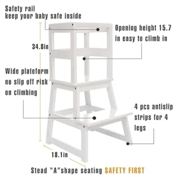 SDADI Kids Kitchen Step Stool Sturdy Safe Design