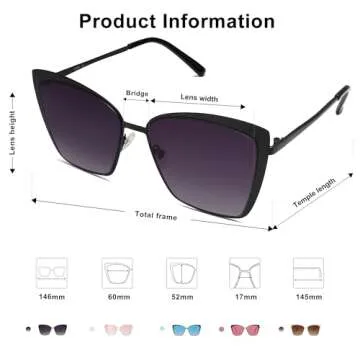 Stylish SojoS Oversized Cat Eye Sunglasses for Women