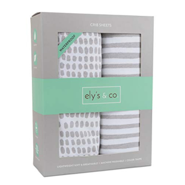 Ely's & Co. Waterproof Crib Sheet Easy to Clean 100% Cotton