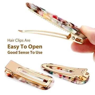 Ryalan 10Pcs Fashion Acrylic Hair Clips Stylish Accessories