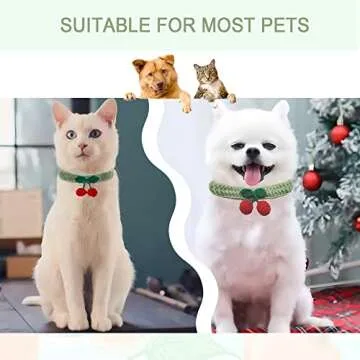 Cute Knitted Cherry Collar for Pets - Adjustable Bow Tie Scarf