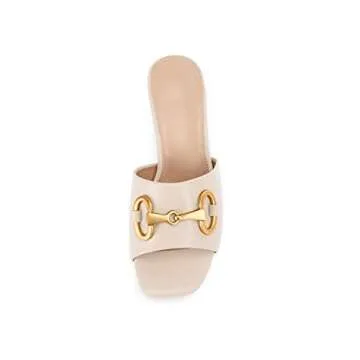 Coutgo Women's Stylish Open Toe Slide Sandals for Comfort