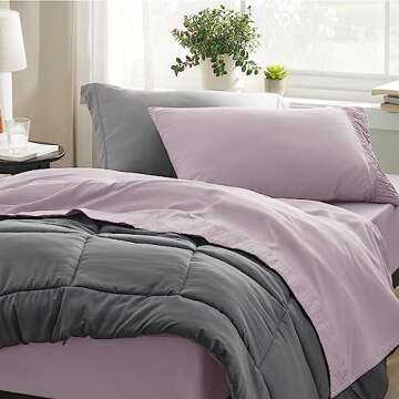 Bedsure Twin Sheets Set - 3 Pieces Soft Twin Bed Sheets - Breathable & Cooling - Hotel Luxury - Easy Care Polyester Microfiber Bedding for Women, Men, Pink Mocha