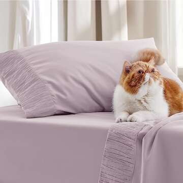 Bedsure Twin Sheets Set - 3 Pieces Soft Twin Bed Sheets - Breathable & Cooling - Hotel Luxury - Easy Care Polyester Microfiber Bedding for Women, Men, Pink Mocha