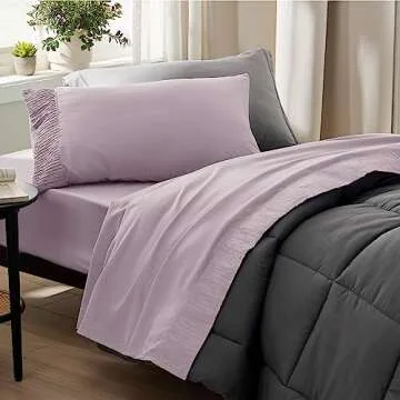 Bedsure Twin Sheets Set - 3 Pieces Soft Twin Bed Sheets - Breathable & Cooling - Hotel Luxury - Easy Care Polyester Microfiber Bedding for Women, Men, Pink Mocha