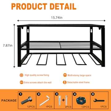 DECMIOX Power Tool Organizer, Wall Mounted Storage Rack,150lb Weight Limit Heavy Duty Floating Tool ...