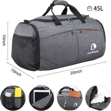 Canway Gym Bag with Wet Pocket & Shoes Compartment