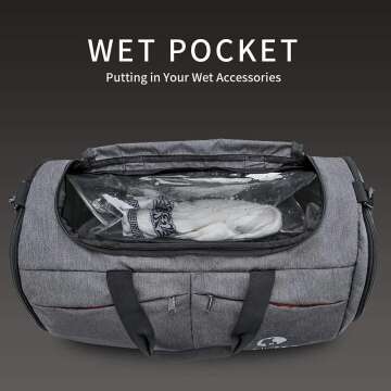 Canway Gym Bag with Wet Pocket & Shoes Compartment