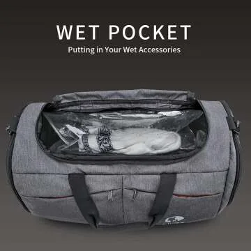Canway Gym Bag with Wet Pocket & Shoes Compartment
