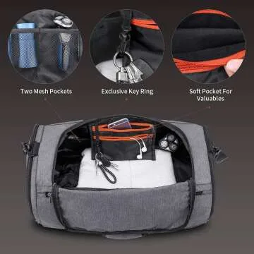 Canway Gym Bag with Wet Pocket & Shoes Compartment