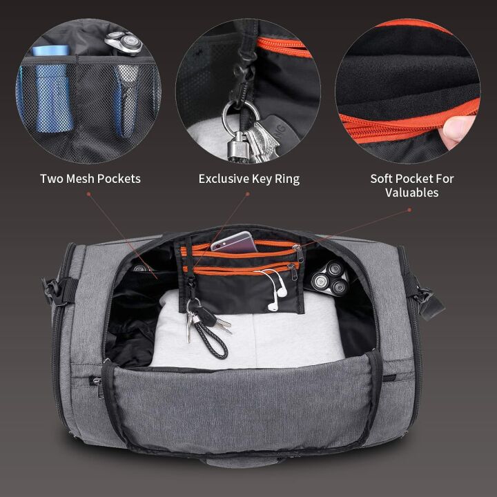 Canway Gym Bag with Wet Pocket & Shoes Compartment