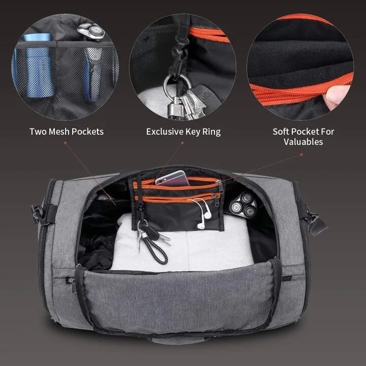 Canway Gym Bag with Wet Pocket & Shoes Compartment