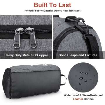 Canway Gym Bag with Wet Pocket & Shoes Compartment