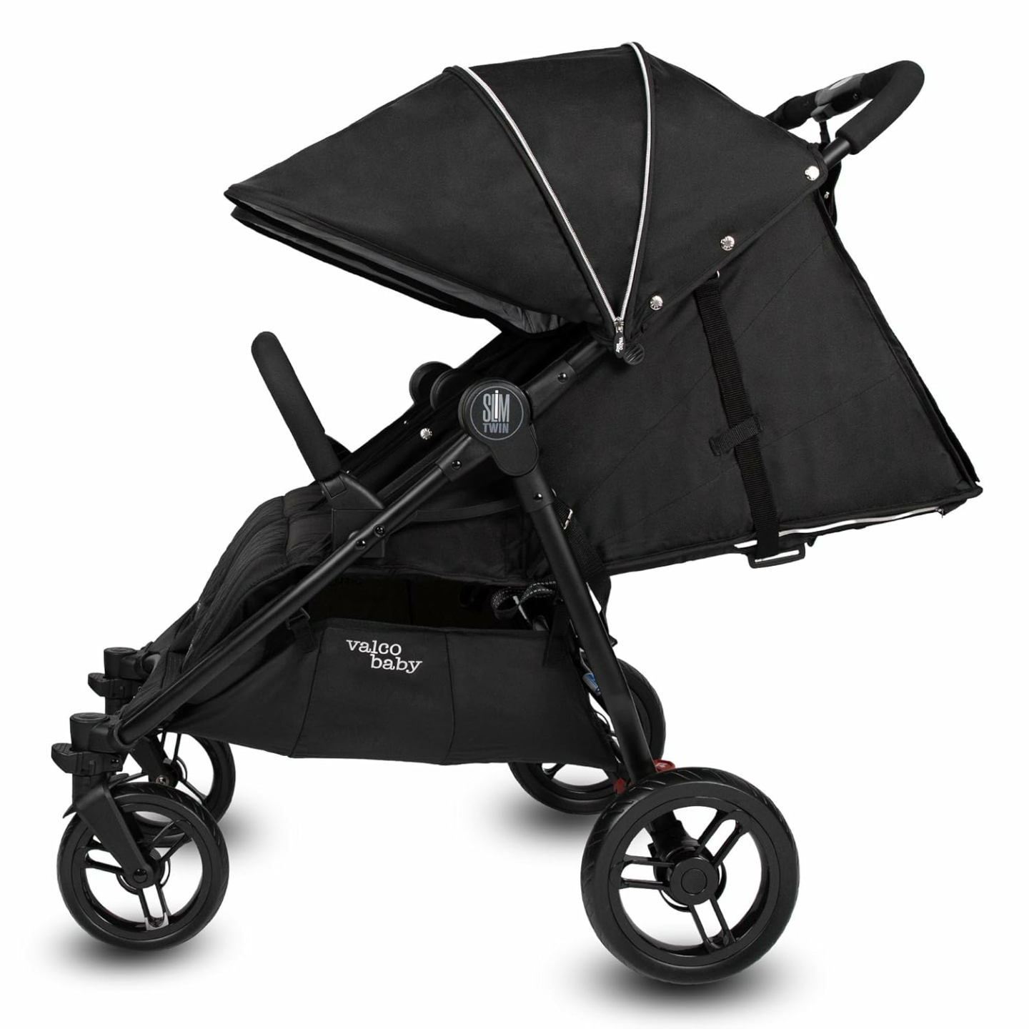 2024 Slim Twin Double Stroller with Large Canopy