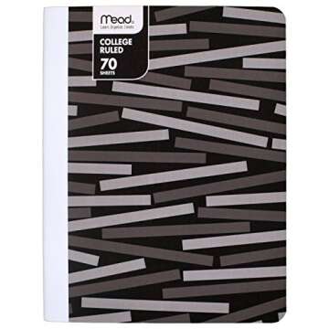 Mead Composition Books/Notebooks, College Ruled Paper, 70 Sheets, Fashion, Designs Selected For You, 6 Pack (38211)