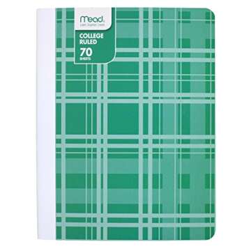 Mead Composition Books/Notebooks, College Ruled Paper, 70 Sheets, Fashion, Designs Selected For You, 6 Pack (38211)