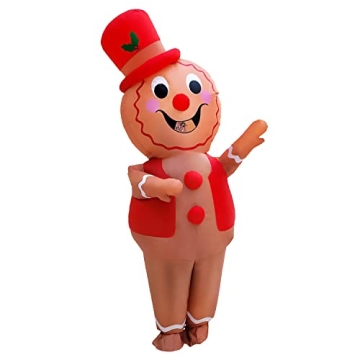 Christmas Gingerbread Man Inflatable Costume - Holiday Fun & Laughter