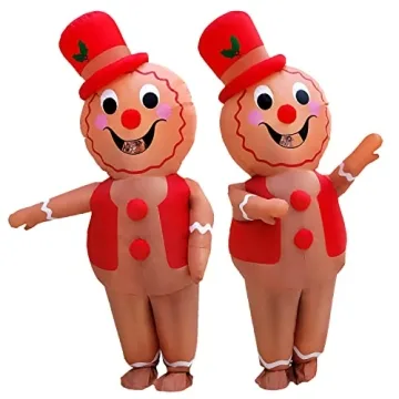 Inflatable Gingerbread Man Costume for Christmas Fun