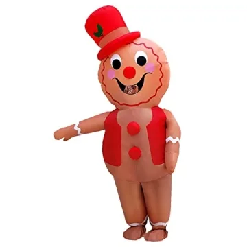 Inflatable Gingerbread Man Costume for Christmas Fun