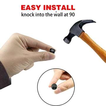 Thumb Tacks for Wall Hanging,Double Headed Picture Hangers Nails for Drywall,Push Pins Picture Photo Hanging for Home Office Hanging,Picture Photo Decorations (Black 20 Pcs)