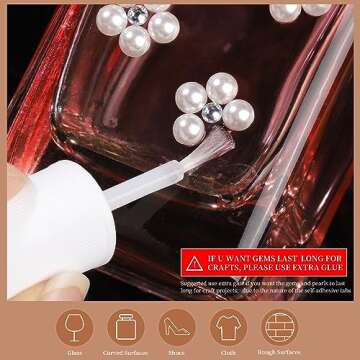 Teenitor 2582Pcs Hair Pearls Hair Gems Face Gems, Hair Pearls Stick On, Hair Face Jewels Face Hair Gems 3/4/5/6/8mm Hair Pearls Gems Stick on for Face, Hair, Crafts