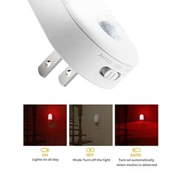 LOHAS Motion Sensor Red Night Light for Kids & Adults