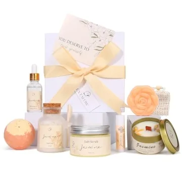 EXTALOW Spa Gifts for Women Christmas Gifts Jasmine Bath Gift Baskets Relaxing Self Care Gift for Mo...