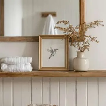 uniro Vintage Wall Art Prints Farmhouse Decor Hummingbird Sketch Canvas Oil Painting Black and White Bird Neutral Vintage Artwork Pictures for Bedroom Living Room Decor (8" x 10"-UNFRAMED)