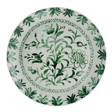 Fitz and Floyd Sicily Green 12 Piece Dinnerware Plate Bowl Set, Service for 4
